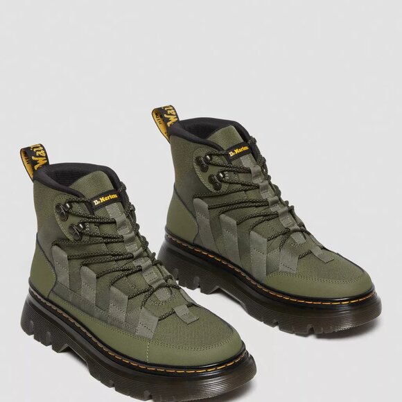 Dr.Martens Boury Boot Mens 12 Green Nylon Leather Hiker Combat Lace Up Military - Picture 10 of 16